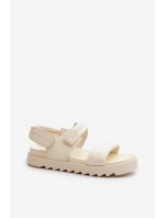 Dámské sandály na platformě Big Star model 21660784 béžové - Big Star Shoes Dámské sandály na platformě Big Star model 21660784 béžové - Big Star Shoes