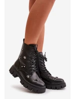 Dámské Boty Pracovní S Ozdobami Eko Kožené Černé model 21670378 - Boto