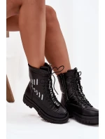 Dámské šněrovací sněhule model 21714629 Černé - VINCEZA