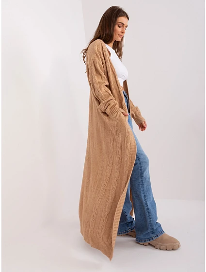 Kardigan AT SW model 18884698 camelowy - FPrice Kardigan AT SW model 18884698 camelowy - FPrice
