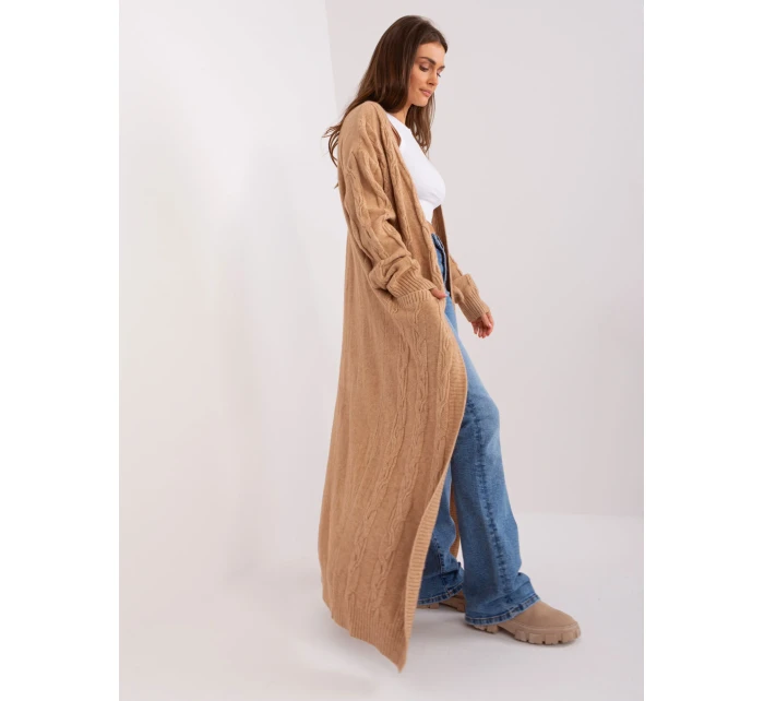 Kardigan AT SW model 18884698 camelowy - FPrice Kardigan AT SW model 18884698 camelowy - FPrice