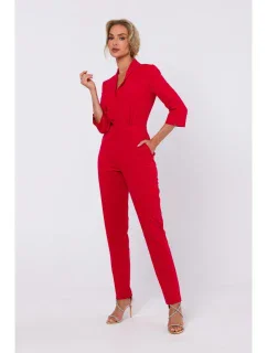M751 Kombinéza se šálovým límcem - červená