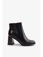 Hladké Dámské Kotníkové Boty Na Podpatku Z Eko Semiše Zateplené Černé Milisea Hladké Dámské Kotníkové Boty Na Podpatku Z Eko Semiše Zateplené Černé Milisea