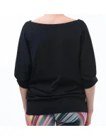 Dámské černé triko s 3/4 netopýřím rukávem A6101 -  Litex
