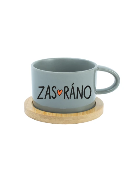 ZAS_RÁNO - šedý hrníček makronka 200 ml