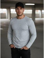 Pánské šedé tričko s dlouhým rukávem model 21994116 - Dstreet Pánské šedé tričko s dlouhým rukávem model 21994116 - Dstreet