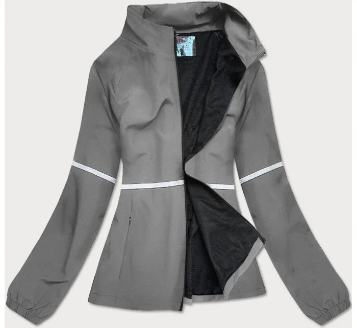 Tmavě šedá tenká mikina se zipem (20325)