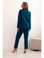 Dámská souprava s viskózou a ozdobami a elastickými kalhotami mořská Dámská souprava s viskózou a ozdobami a elastickými kalhotami mořská