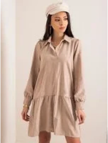 Šaty EM SK model 14839908 béžová - FPrice Šaty EM SK model 14839908 béžová - FPrice