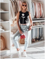 PETITO černá Dstreet dámské květované tričko bez ramínek RY2731