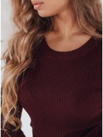 Dámský žebrovaný svetr NOLVIE vínová FashionStreet MY2493 Dámský žebrovaný svetr NOLVIE vínová FashionStreet MY2493