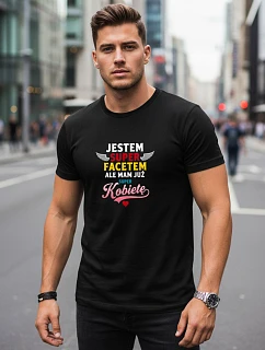 Tshirt męski z nadrukiem SUPER czarny model 22158920 - FashionStreet