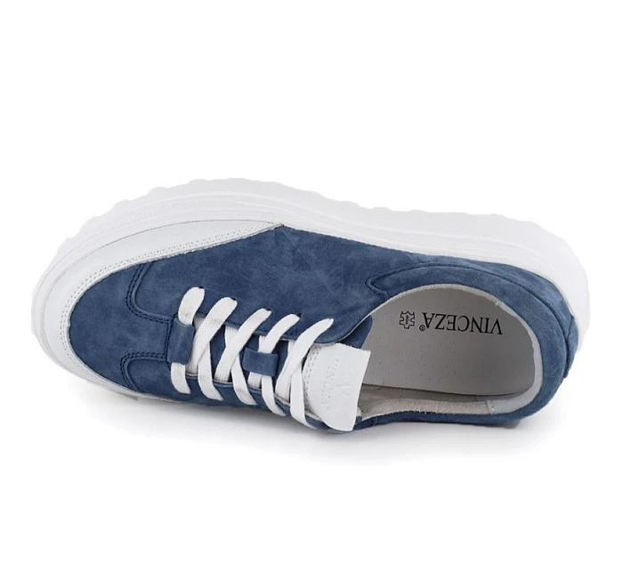 Dámské kožené boty na platformě modré Vince dámské