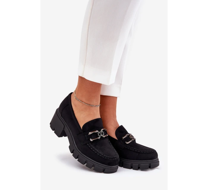 Eko Semišové Polobotky Dámské S Dekorací model 21686592 Černé - VINCEZA