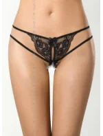 Tanga Peanut tarte V-7848 černá/béžová - Axami