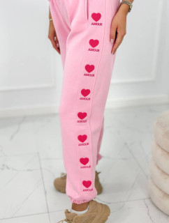 Bavlněné kalhoty Amour růžové