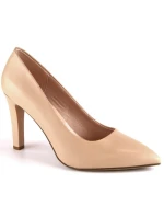 Sergio Leone W SK415B béžové lodičky na podpatku