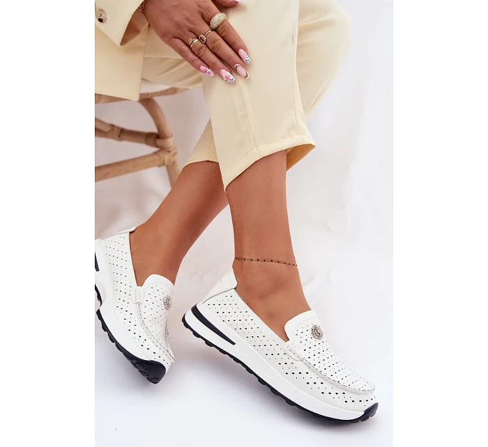 Dámské prodyšné mokasíny z přírodní kůže Kemela