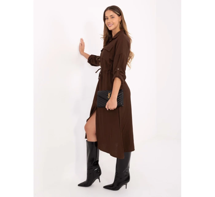 Sukienka MI SK model 21724622 ciemny brązowy - FPrice Sukienka MI SK model 21724622 ciemny brązowy - FPrice