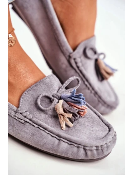Dámské Semišové Mokasíny Šedé Donna Mia Dámské Semišové Mokasíny Šedé Donna Mia