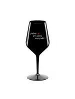 PROTOŽE BÝT ÚČETNÍ NENÍ PRDEL - černá nerozbitná sklenice na víno 470 ml