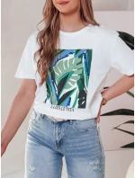 MUYUMBA dámské tričko s potiskem bílé FashionStreet RY2620