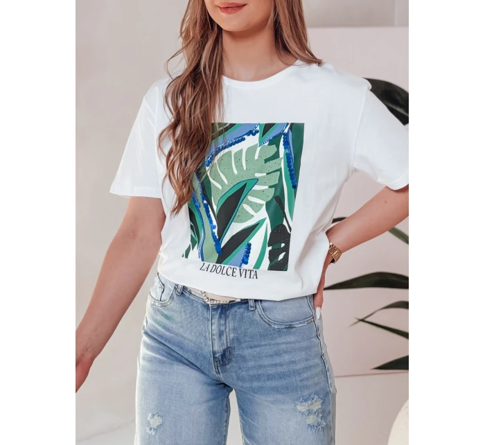 MUYUMBA dámské tričko s potiskem bílé FashionStreet RY2620