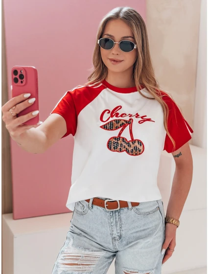 Dámské tričko s 3D efektem červené Dstreet model 21988864 - FashionStreet
