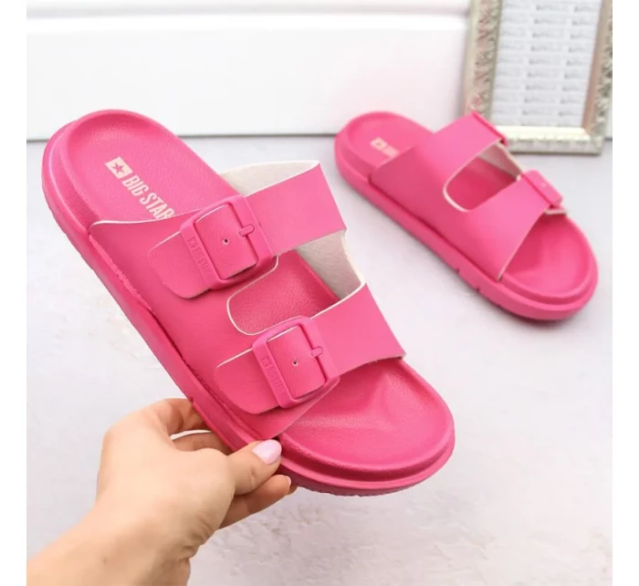 Big Star W INT2004E fuchsiové pěnové žabky s přezkami