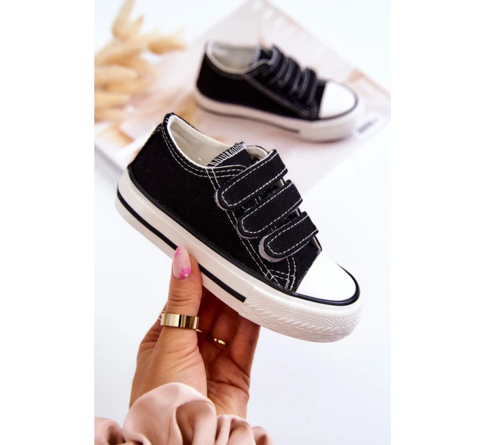 Dětské tenisky na suchý zip Černá Bernie Dětské tenisky na suchý zip Černá Bernie