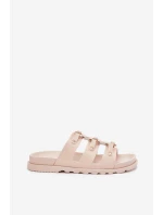 Dámské Pantofle S Pásky Světle Béžové model 21703428 - Boto Dámské Pantofle S Pásky Světle Béžové model 21703428 - Boto