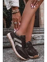Dámské kožené semišové tenisky model 22386643 hnědé - D&A
