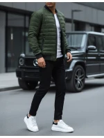 Pánská prošívaná bunda bomber zelená TX2211A Pánská prošívaná bunda bomber zelená TX2211A