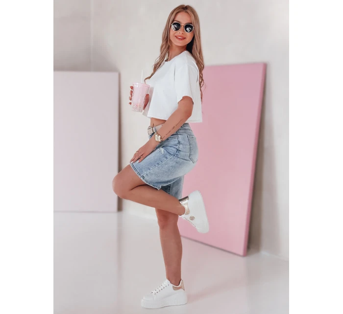 Dámské džínové šortky s páskem modré model 21987575 - Dstreet