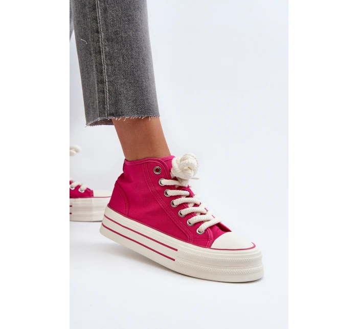 Dámské tenisky na platformě Fuksja Aineri Dámské tenisky na platformě Fuksja Aineri