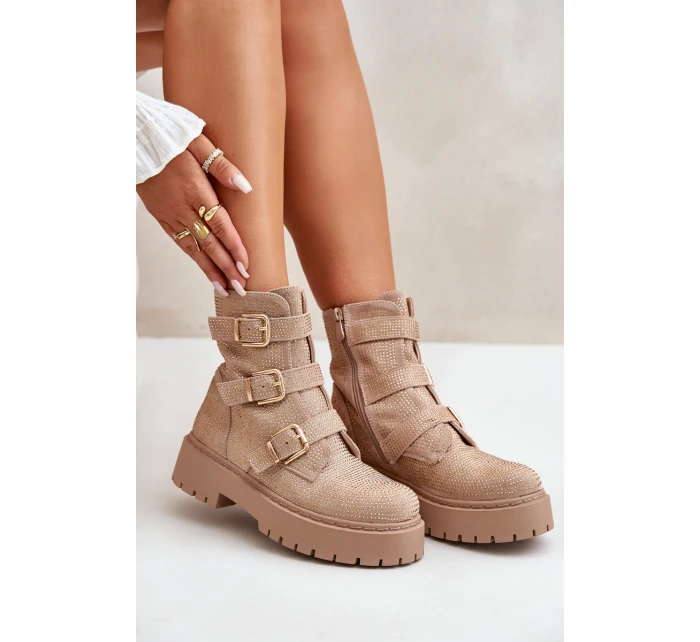 Zateplené dámské boty se zdobením béžové Ciascia Zateplené dámské boty se zdobením béžové Ciascia