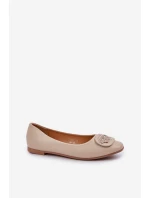 Baleríny Na Ploché Podešvi S Ozdobou Béžové model 21684319 - Boto