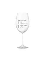 VÁNOČNÍ TODO LIST - čirá sklenice na víno 350 ml