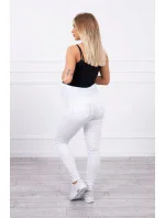 Dámské těhotenské džínové kalhoty 2671-1 Bílá - Kesi