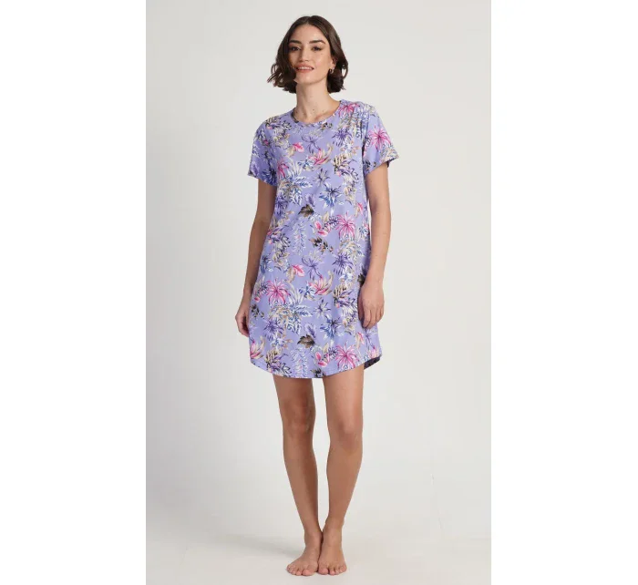 Dámská noční košile s krátkým rukávem model 19902956 - Vienetta Dámská noční košile s krátkým rukávem model 19902956 - Vienetta