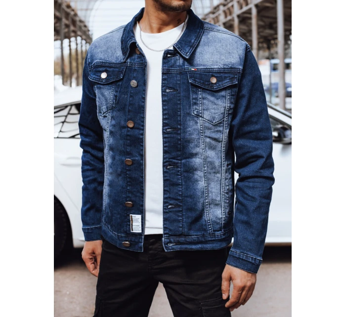 Pánská džínová bunda tmavě modrá model 21977398 - Dstreet Pánská džínová bunda tmavě modrá model 21977398 - Dstreet