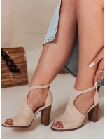 Dámské sandály na podpatku SLUPER beige FashionStreet ZY0734