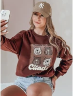 Dámská oversize mikina s vínová model 21988107 - Dstreet Dámská oversize mikina s vínová model 21988107 - Dstreet