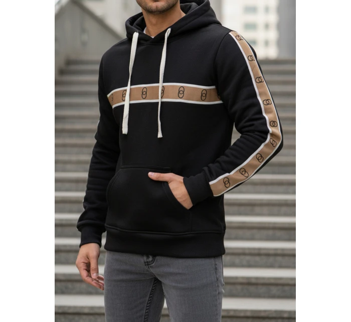 Pánská mikina s kapucí černá Dstreet BX5944 Pánská mikina s kapucí černá Dstreet BX5944