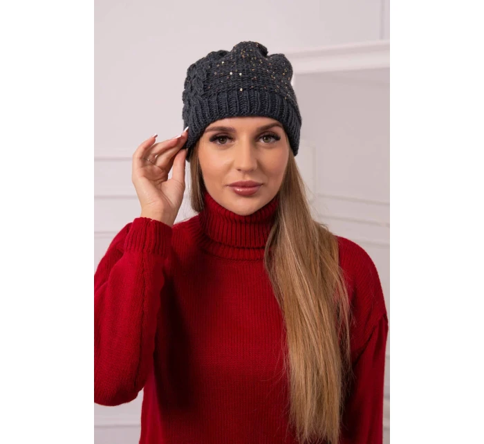 Dámská čepice Amira K359 graphite+black Dámská čepice Amira K359 graphite+black