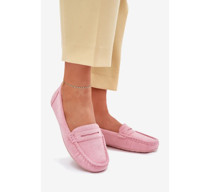 Dámské semišové mokasíny světle růžové model 21625549 - Boto