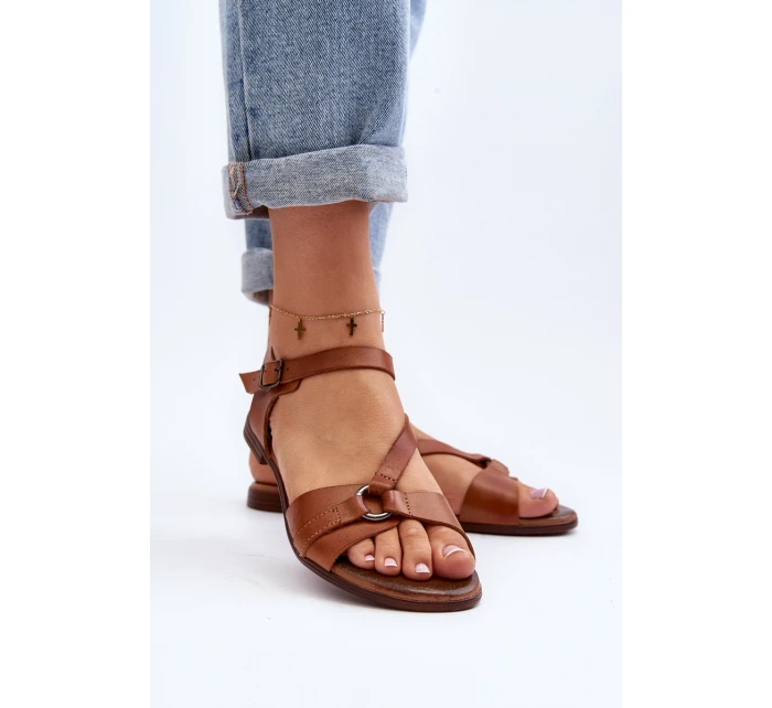 Zazoo 40182 Dámské kožené sandály hnědé