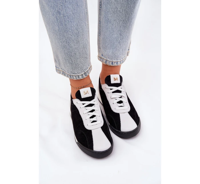 Dámské Kožené Sportovní Boty model 21690049 Černé - Laura Messi Dámské Kožené Sportovní Boty model 21690049 Černé - Laura Messi