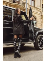 Lakované Kozačky Nad Kolena Na Masivní Platformě Černé Ravela Lakované Kozačky Nad Kolena Na Masivní Platformě Černé Ravela