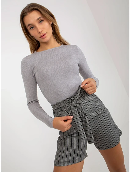 Dámské šortky LK SN šedé černé model 17899844 - FPrice Dámské šortky LK SN šedé černé model 17899844 - FPrice